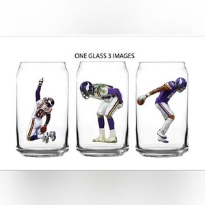 Purple People - Minnesota Vikings Football Beer Glass - 3 glasses